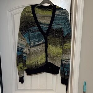 Multicolor Striped Cardigan Sweater